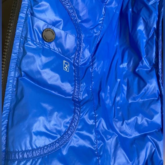 Calvin Klein puffer vest Black and Royal Blue with Down fill size S - Picture 7 of 11